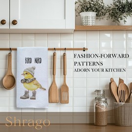 Shrago Funny Bird Nerd Kitchen Towels, Birds Lover Watcher Gift Dish Tea Towels for Kitchen, Birding Gifts Decorative Hand Towels for Bathroom Decor, 16x24 Inch