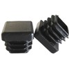 Square Tubing End Caps, 5/8 inch, Black Plastic, Ribbed Fit,