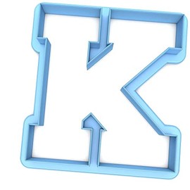 Sweet Prints Inc Varsity Letter K Cookie Cutter - Dishwasher Safe (Medium: 4")