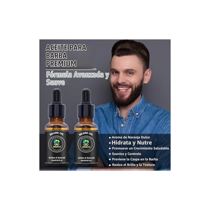 Kit de alisador de barba para hombres, kit de crecimiento
