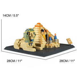 Goirzi 643Pcs Great Pyramid of Giza & Sphinx Egypt Building Blocks Toys Puzzle Set World Architecture Model Collection Creative for Kids Adults