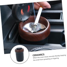 Ciieeo Durable Portable Car Ashtray with Lid Smokeless Ash Holder for Cup Holder Easy to Clean Inner Tank for Bedroom Office and Vehicle Use