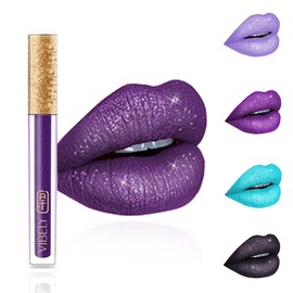 Kilshye Matte Lipstick Long Lasting Waterproof Liquid Lipsticks Glitter Cream Lip Gloss High Pigment Lipstick Non Stick Cup Lip Makeup for Women and Girls Pack of 1 (Purple 11)