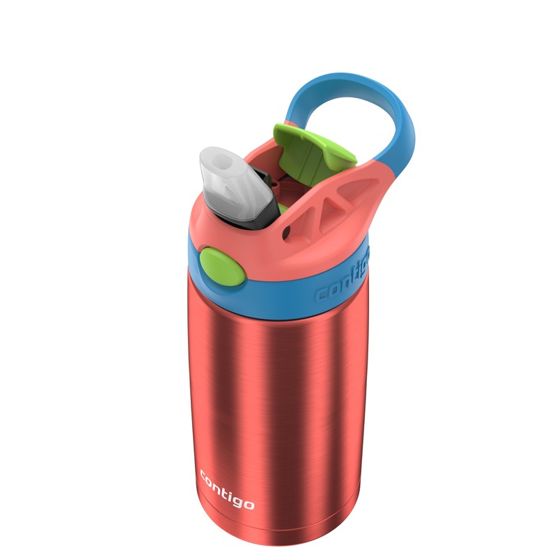 Contigo AUTOSPOUT Water Bottle, 13 oz, Coral Blue/Poppy