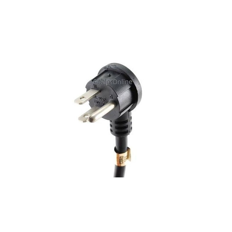 CablesOnline 15ft Flat Plug AC Power Cord, Flat Right-Angle NEMA