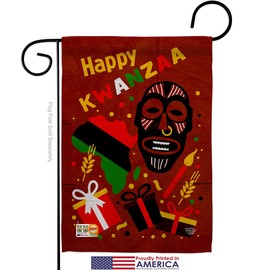 Light Kinara Candles Garden Flag Set Wood Dowel Black History Kwanzaa Celebrates African Americans Heritage Small Decorative Gift Yard House Banner Made In USA 13 X 18.5