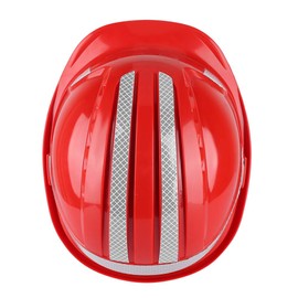 Safety Helmet for Construction Site for Workers Ventilate Safety Helmet with Reflective Tape in ABS (Red)