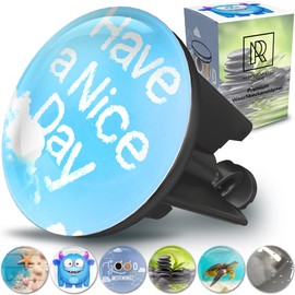 M. ROSENFELD HOME Universal Sink Plug 40 mm with Good Day Motif - Good Day Chrome Drain Plug - Made of Brass, Universal with Rubber for Bathroom Sinks and Bidets - Eccentric Plug