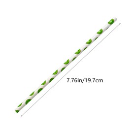 100 Pcs Disposable Straws, Biodegradable Paper Straws for Juices, Shakes, Smoothies, Party Supplies (Kiwifruit)