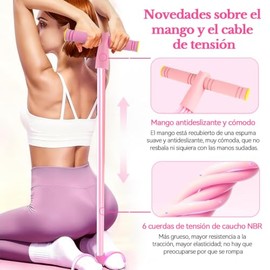 HBKUUY Cinta De Resistencia Multifunción,Cuerda Elástica De Yoga De 6 Tubos,Pedales De Caucho Natural,Cinta De Fitness Multifuncional para Entrenamien