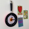 Wall Clock ABS Fried Egg Frying Pan Shape Silent Battery