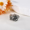HUKKUN Sunflower Spoon Ring Sterling Silver Sunflower Adjustable Thumb Ring