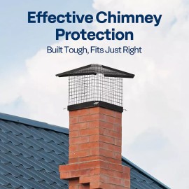 Unbranded 9x9 Inch Chimney Cap Square Chimney Cover Galvanized Steel Fireplace Flue Lid