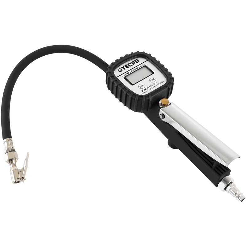 TECPO Digital Compressed Air Tyre Inflator Gauge 0-10 Bar Tyre