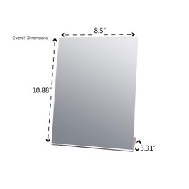 Marketing Holders 4 Pack Acrylic Mirror 8.5" x 11" Slant Back Reflective Portable Plastic Stand for Retail Jewelry Shops Piercing Counters and Makeup Vanities