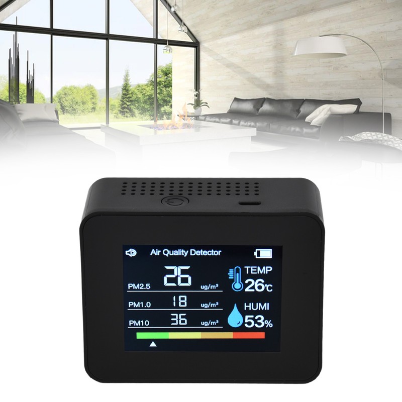 8 in 1 Air Quality Monitor with Gravity Sensor Carbon