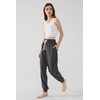 Women Cotton Lounge Pants Cuffed Drawstring Elastic Pajama Sleep Bottoms