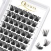 QUEWEL Cluster Lashes 72 Pcs Individual Lashes Wide Stem C/D