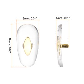 sourcing map 3 Pairs Eyeglass Nose Pad 5mm Thickness PVC Anti-Slip Glasses Nose Grips Cassette Cross Glasses Nose Pads for Plastic Frames Glasses Sunglasses, Gold