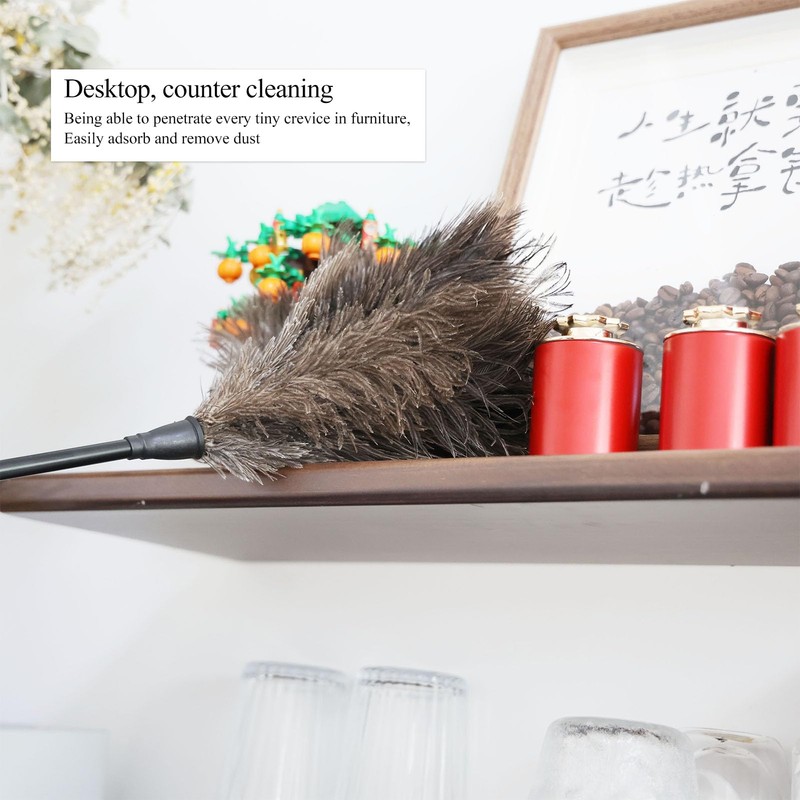 MehelloFeather Ostrich Feather Duster 15Inch Natural Fluffy Handheld Feather Dusters