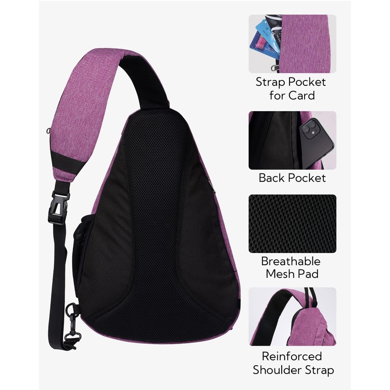WATERFLY Sling Bag Sling Backpack Small Crossbody Shoulder Bag for