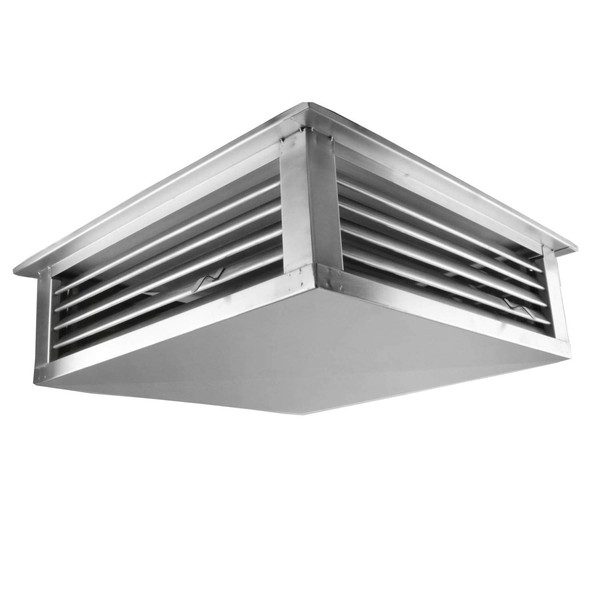 GSW 14” Stainless Steel 4-Way Adjustable Air Diffuser for Evaporative Swamp Cooler, 16” Mounting Edge