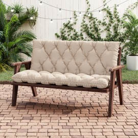 Snubbull Porch Swing Cushion with Backrest 2-3 Seater Outdoor Bench Cushions Waterproof & Fade Resistant Thickened 5 Inch Swing Replacement Cushion Ties for Patio, Garden & Backyard（60''×40''×5''）