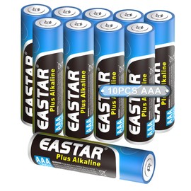 EASTAR BTS AAA Batteries 10-Pack, High Performance 1.5V LR03 Alkaline Battery with Long-Lasting Power, Leak-Proof Design, 10-Year Shelf Life Triple A Battery for Remote Controls, Toys, Flashlight