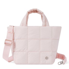 WESTBRONCO [Mother's Day] 【Small】Women Puffer Tote Quilted Crossbody Bag Purse Bags Women Handbag Gift For Mom Girl Springtok Durable Waterproof:_pink