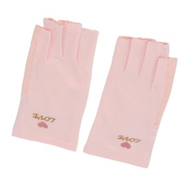 UV Protection Gloves Made of Cotton, Fingernails UV Glove, Manicure and Sun Protection for Women, to Protect Hands (Pink)