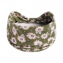 scicent Headbands for Women’s Hair Small Daisy Print Hair Wide Head Bands Adult Womens Boho Hair Bands Ladies Sport Headband Yoga Head Wraps, 12