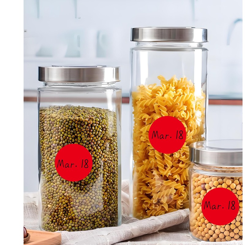 Red Circle Dot Stickers, 500 Pcs 1 Inch Round Colored