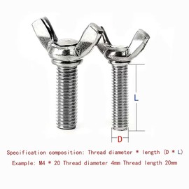 M4-0.7 x 20mm 304 Stainless Steel Wing Butterfly Screws Bolts,Wing Bolt,Machine Fastener,Thumb Hand Screws for Electronic Equipment,20 Pcs