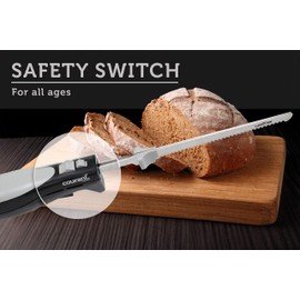 Courant Electric Knife Effortless Slicing and Carving, Soft Comfort Grip Handle with Precision Blades and Even Slicer