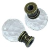 Seimneire Diamond Crystal Glass Lamp Finials, Clear Lamp Shade Top