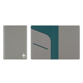 FENICE Plain Simple Passport Cover Holder Wallet Case for Travel Essential RFID Blocking Vegan Leather Waterproof (GREY)