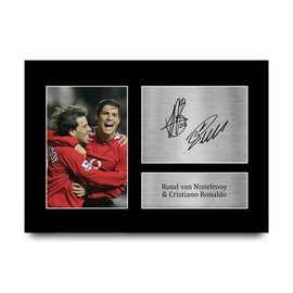 HWC Trading Cristiano Ronaldo & Ruud van Nistelrooy Gifts Printed Signed Autograph Picture for Football Fans and Supporters - A4