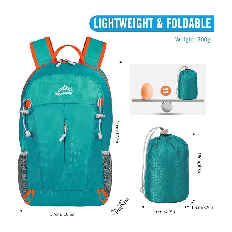 Mochila Senderismo, Mochila Plegable 40L, Mochila de Viaje