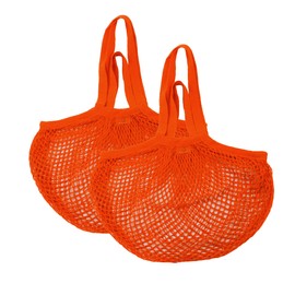 Simple Ecology Organic Cotton Heavy Duty Double Handle String Bag; Orange 2 Pack
