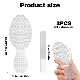 2PCS Glass Foot Files,Glass Foot Files for Hard Skin,Grinding Nails to Make Them Smooth,an Adult Foot Sole Hard Skin Removal Tool Suitable for Adults.(12.8×5.5cm)