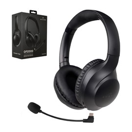 Akane Audífonos Inalámbricos de Diadema Bluetooth Ultra High Definition con Micrófono Extraíble USB-C, Batería de Larga Duración hasta 48 Hrs de Uso, Audífonos Manos Libres Plegables, Mod. OF-2000