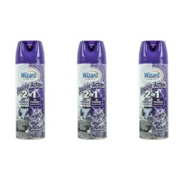 Wizard 3 Wizard Double Action 2 in 1 Odor Eliminator + Air Freshener, Lavander, 12 OZ