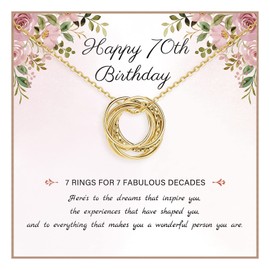 MOROTOLE Birthday Gifts for Women 925 Sterling Silver/14K Gold Plated Necklac 30th 40th 50th 60th 70 Birthday Gifts Women Mother's Day Presents for Mom Necklace Birthday Gift for Grandma