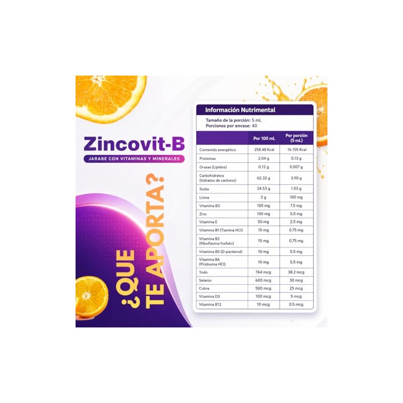 Apex Zincovit-B Jarabe Multivitamínico