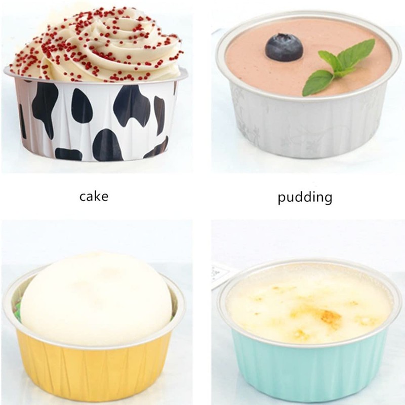 Cupcake Baking Cupswith Lids, 50pcs 5oz 125ml Muffin Liners Cups