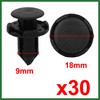 Motoforti 30 Pcs Car Interior Trim Clips Black Nylon Rivet