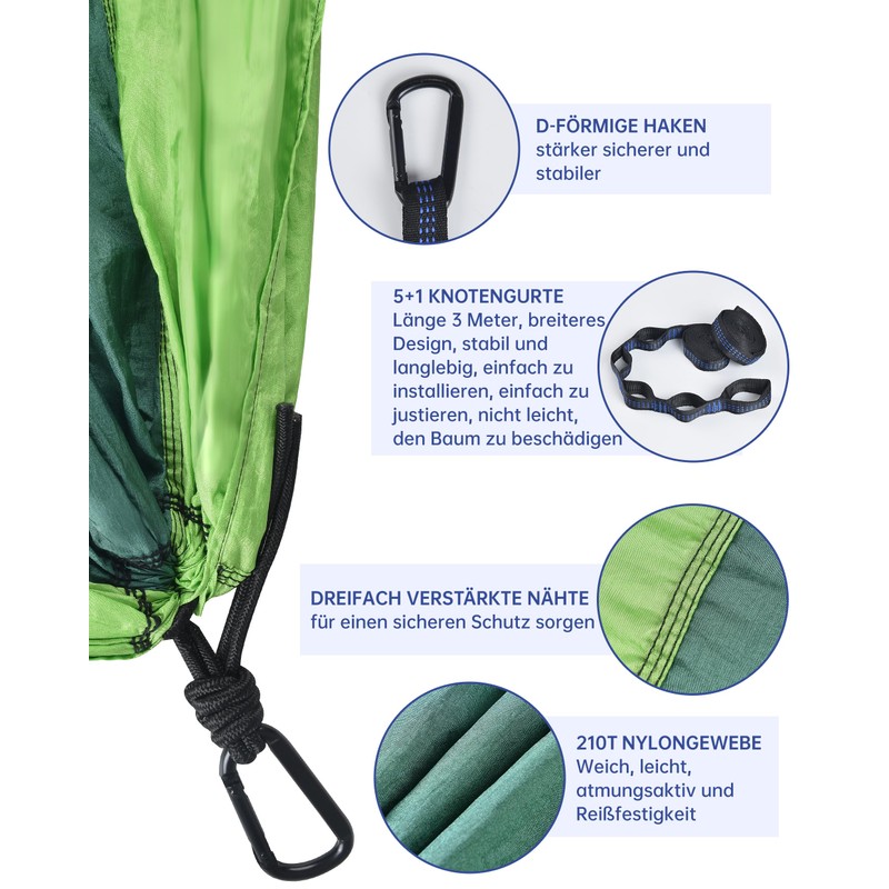 Singnstek Camping Hammock, 275 x 140 cm, Hammocks, 300 kg
