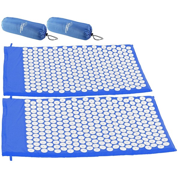 newgen medicals Relaxation Mat: Set of 2 Relaxation Mats with 9075 Pressure Points, 80 x 50 x 2 cm (Relaxation Mat Acupuncture, Massage Mat Nubs)