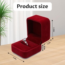 WisePoint Ring Box, Velvet Wedding Ring Box, Engagement Ring Box, Single Ring Organiser Box, Small Ring Boxes for Engagement, Proposal, Wedding, Valentine's Day (Black)