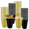 60 Pcs Black and Gold Plastic Cups- 16 oz Reusable